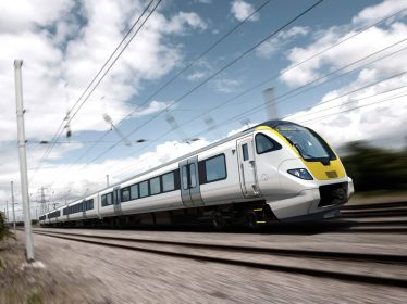 A high speed train in motion