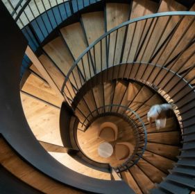 Spiral staircase from the top looking down