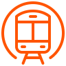Orange train icon
